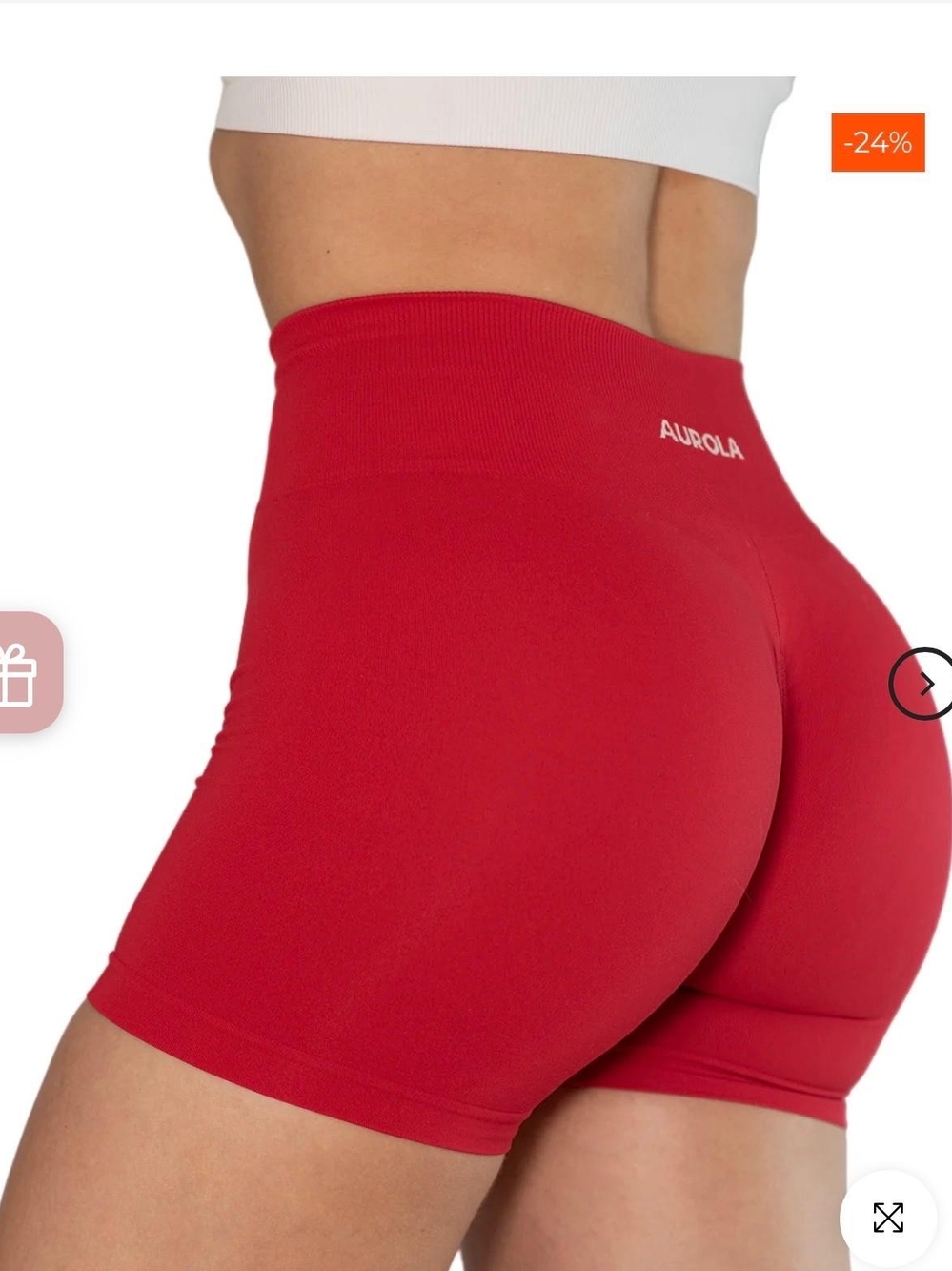 Aurora High-Waist Red Seamless Shorts Women’s Tag has Been Removed